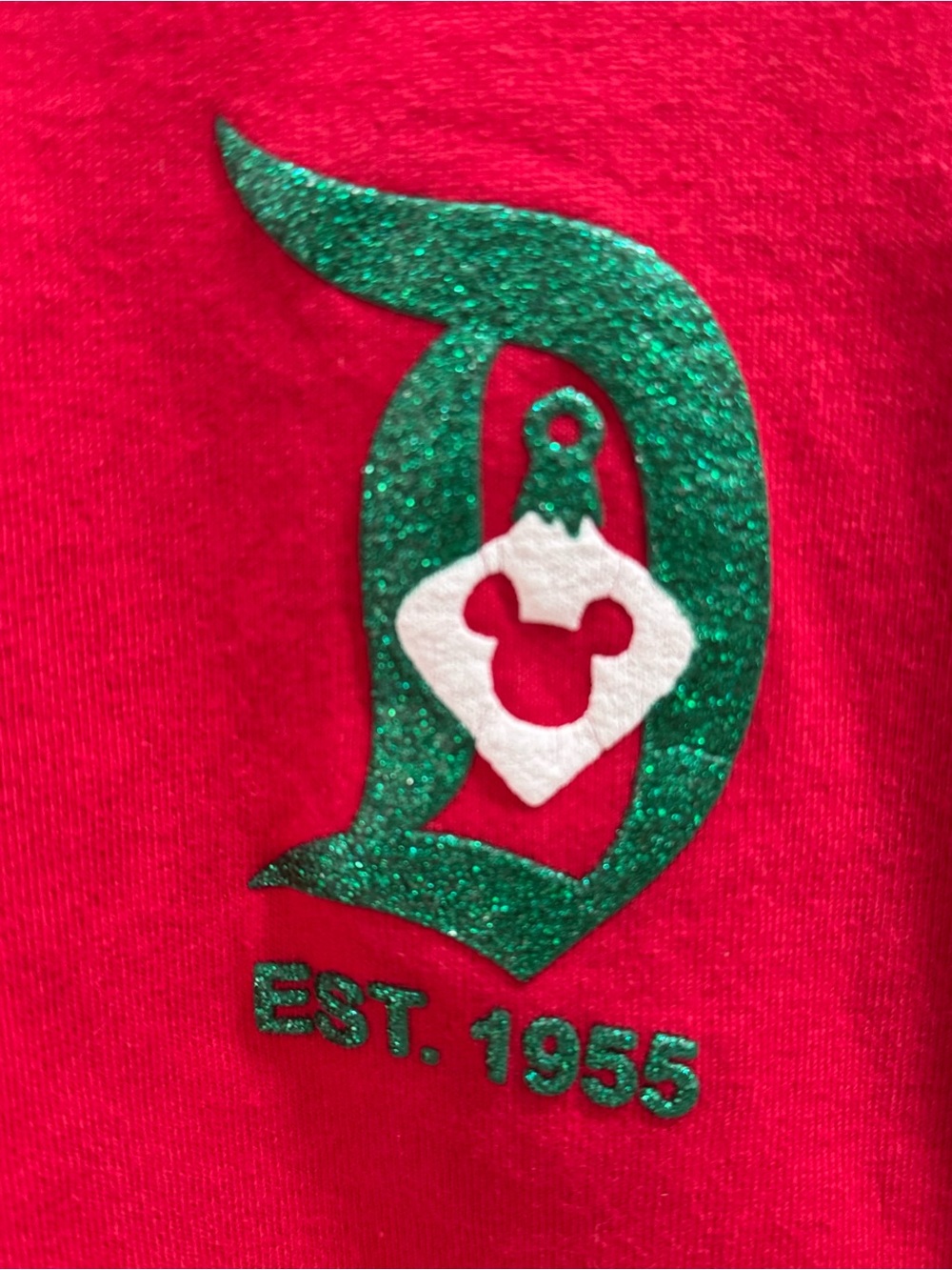Disney Red Holiday Crewneck Top Disneyland 2018 - Picture 4 of 6